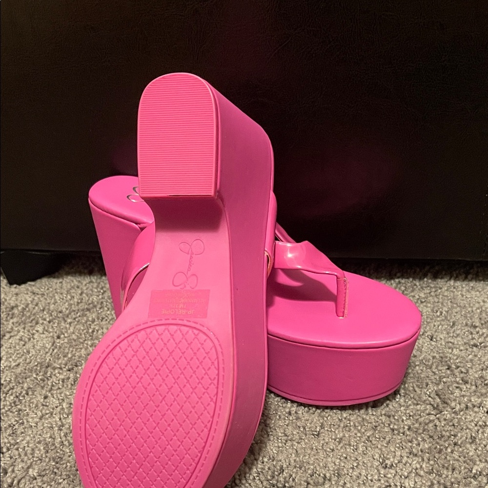 Women's Pink Platform Flip Flops